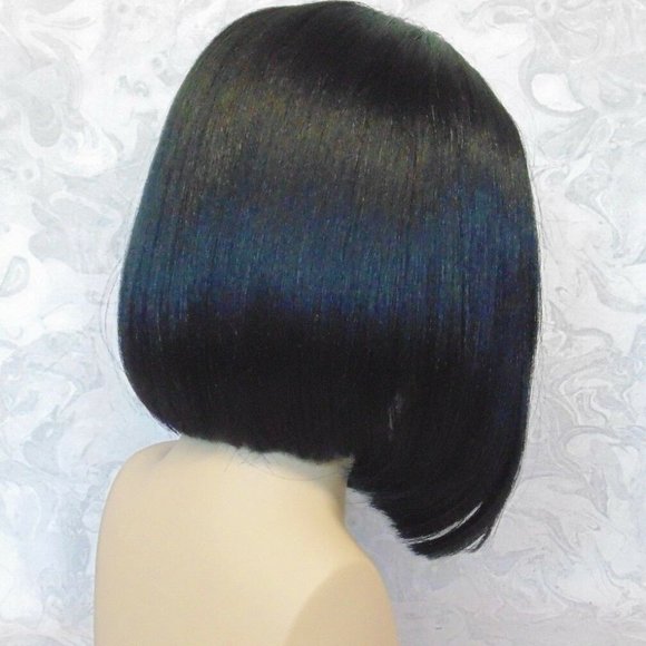 Glueless Lace Front Short Black Yaki Bob Wig main image 6